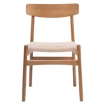 Καρέκλα Safal oak δρυς ξύλο-έδρα εκρού σχοινί 51x50x78εκ - Image 6