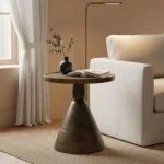 Βοηθητικό τραπέζι Spello μασίφ mango ξύλο σε καρυδι απόχρωση Φ38x46εκ - Image 2