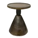 Βοηθητικό τραπέζι Spello μασίφ mango ξύλο σε καρυδι απόχρωση Φ38x46εκ