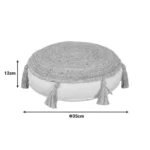 Πουφ Elefon  φυσικό-εκρού ύφασμα Φ35x12εκ - Image 6