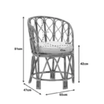 Πολυθρόνα Rostan φυσικό rattan με μαξιλάρι 51x50x80εκ - Image 3