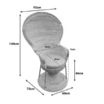 Πολυθρόνα Rea με μπεζ μαξιλάρι-φυσικό rattan 92x75x140εκ - Image 3