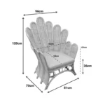 Πολυθρόνα Fragia  με μπεζ μαξιλάρι-φυσικό rattan 85x96x120εκ - Image 3