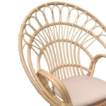 Πολυθρόνα Boloni με μπεζ μαξιλάρι-φυσικό rattan 96x70x120εκ - Image 5