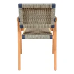 Πολυθρόνα Salama σκελετός teak ξύλο σε φυσική απόχρωση και κρεμ-μαύρο pe σχοινί 57x60x85εκ - Image 7