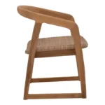 Πολυθρόνα Somalia σκελετός αλουμινίου με teak πόδι σε φυσική απόχρωση και καφέ pe rattan 57x62x80εκ - Image 4