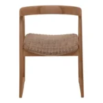 Πολυθρόνα Somalia σκελετός αλουμινίου με teak πόδι σε φυσική απόχρωση και καφέ pe rattan 57x62x80εκ - Image 6