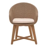 Πολυθρόνα Solso σκελετός αλουμινίου με teak πόδι σε φυσική απόχρωση και pe rattan 62x58x78εκ - Image 6