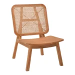 Πολυθρόνα Viborg φυσικό teak ξύλο-φυσικό rattan 60x75x87εκ
