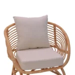 Πολυθρόνα Caxen φυσικό rattan-λευκό μαξιλάρι 72x63x75εκ - Image 8