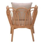 Πολυθρόνα Tania φυσικό rattan-λευκό μαξιλάρι 76x76x76εκ - Image 7