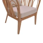 Πολυθρόνα Tania φυσικό rattan-λευκό μαξιλάρι 76x76x76εκ - Image 9