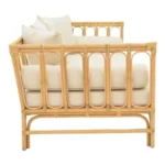 Καναπές Alessa φυσικό rattan-λευκό ύφασμα με μαξιλάρια 200x100x76εκ - Image 5