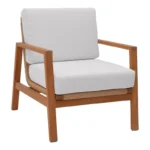 Σαλόνι Doumain σετ 4 τεμαχίων φυσικό teak ξύλο-λευκό μαξιλάρι-φυσικό ραττάν - Image 4