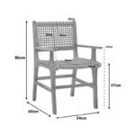 Πολυθρόνα Sponze σκελετός teak ξύλο- pe σχοινί σε φυσική απόχρωση 54x60x86εκ - Image 3