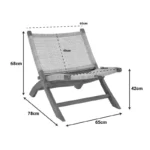 Πολυθρόνα Jerenze φυσικό teak ξύλο-φυσικό rattan 65x78x68εκ - Image 3