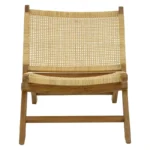 Πολυθρόνα Jerenze φυσικό teak ξύλο-φυσικό rattan 65x78x68εκ - Image 6