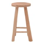 Σκαμπό Charloce teak ξύλο σε φυσική απόχρωση Φ35x62εκ - Image 3