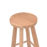 Σκαμπό Charloce teak ξύλο σε φυσική απόχρωση Φ35x62εκ - Image 4