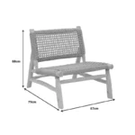 Πολυθρόνα Wanderlene σκελετός teak ξύλο με σχοινί σε φυσική απόχρωση 67x79x68εκ - Image 9