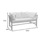 Καναπές διθέσιος Dranjere teak ξύλο σε φυσική απόχρωση με μπεζ ύφασμα 167x80x71εκ - Image 6