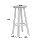Σκαμπό μπαρ Nusiwo teak ξύλο σε φυσική απόχρωση Φ35x70εκ - Image 3
