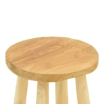 Σκαμπό μπαρ Nusiwo teak ξύλο σε φυσική απόχρωση Φ35x70εκ - Image 5