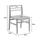 Καρέκλα Tuga σκελετός teak ξύλο-pe σχοινί σε φυσική απόχρωση 50x58x86εκ - Image 8