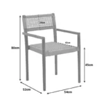 Πολυθρόνα Lengan σκελετός teak ξύλο σε φυσική απόχρωση-μαύρο σχοινί 54x52x80εκ - Image 3