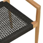 Πολυθρόνα Lengan σκελετός teak ξύλο σε φυσική απόχρωση-μαύρο σχοινί 54x52x80εκ - Image 9