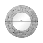 Καθρέπτης Adloms ξύλο σε φυσική απόχρωση Φ70x6εκ - Image 3