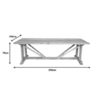 Τραπέζι Smarious teak ξύλο σε φυσική απόχρωση 250x100x78εκ - Image 3