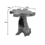 Βοηθητικό τραπέζι Mushile pakoworld teak ξύλο σε φυσική απόχρωση 30x35x45εκ - Image 6