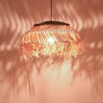 Φωτιστικό οροφής Hengiole sisal σε φυσικό-μαύρο χρώμα Φ60x40εκ - Image 3