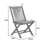 Καρέκλα Banou πτυσσόμενη teak ξύλο και pe σχοινί σε φυσική απόχρωση 52.5x56x89εκ - Image 3