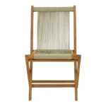 Καρέκλα Banou πτυσσόμενη teak ξύλο και pe σχοινί σε φυσική απόχρωση 52.5x56x89εκ - Image 6