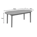 Τραπέζι Skyl teak ξύλο σε φυσική απόχρωση 190x90x75εκ - Image 3