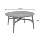 Τραπέζι Colen teak ξύλο σε φυσική απόχρωση Φ150x75εκ - Image 6