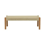 Παγκάκι Uma teak ξύλο και pe σχοινί σε φυσική απόχρωση 120x45x40εκ - Image 4