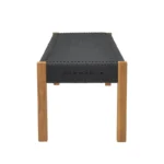 Παγκάκι Uma teak ξύλο και pe σχοινί σε μαύρη απόχρωση 120x45x40εκ - Image 4