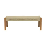 Παγκάκι Uma teak ξύλο και pe σχοινί σε φυσική απόχρωση 150x45x40εκ - Image 4