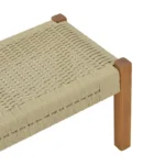 Παγκάκι Uma teak ξύλο και pe σχοινί σε φυσική απόχρωση 150x45x40εκ - Image 6