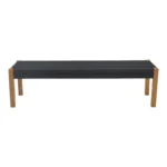 Παγκάκι Uma teak ξύλο και pe σχοινί σε μαύρη απόχρωση 150x45x40εκ - Image 3