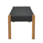 Παγκάκι Uma teak ξύλο και pe σχοινί σε μαύρη απόχρωση 150x45x40εκ - Image 4