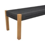 Παγκάκι Uma teak ξύλο και pe σχοινί σε μαύρη απόχρωση 150x45x40εκ - Image 6