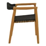 Πολυθρόνα Ganny teak ξύλο και pe σχοινί σε μαύρη απόχρωση 59x56x71εκ - Image 5