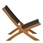 Πολυθρόνα Seeal πτυσσόμενη teak ξύλο και pe σχοινί σε μαύρη απόχρωση 61x76x72εκ - Image 5