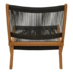 Πολυθρόνα Seeal πτυσσόμενη teak ξύλο και pe σχοινί σε μαύρη απόχρωση 61x76x72εκ - Image 7