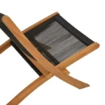 Πολυθρόνα Seeal πτυσσόμενη teak ξύλο και pe σχοινί σε μαύρη απόχρωση 61x76x72εκ - Image 9