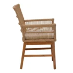 Πολυθρόνα Inca teak ξύλο και pe σχοινί σε φυσική-μπεζ απόχρωση με μαξιλάρι 60x61x90εκ - Image 5